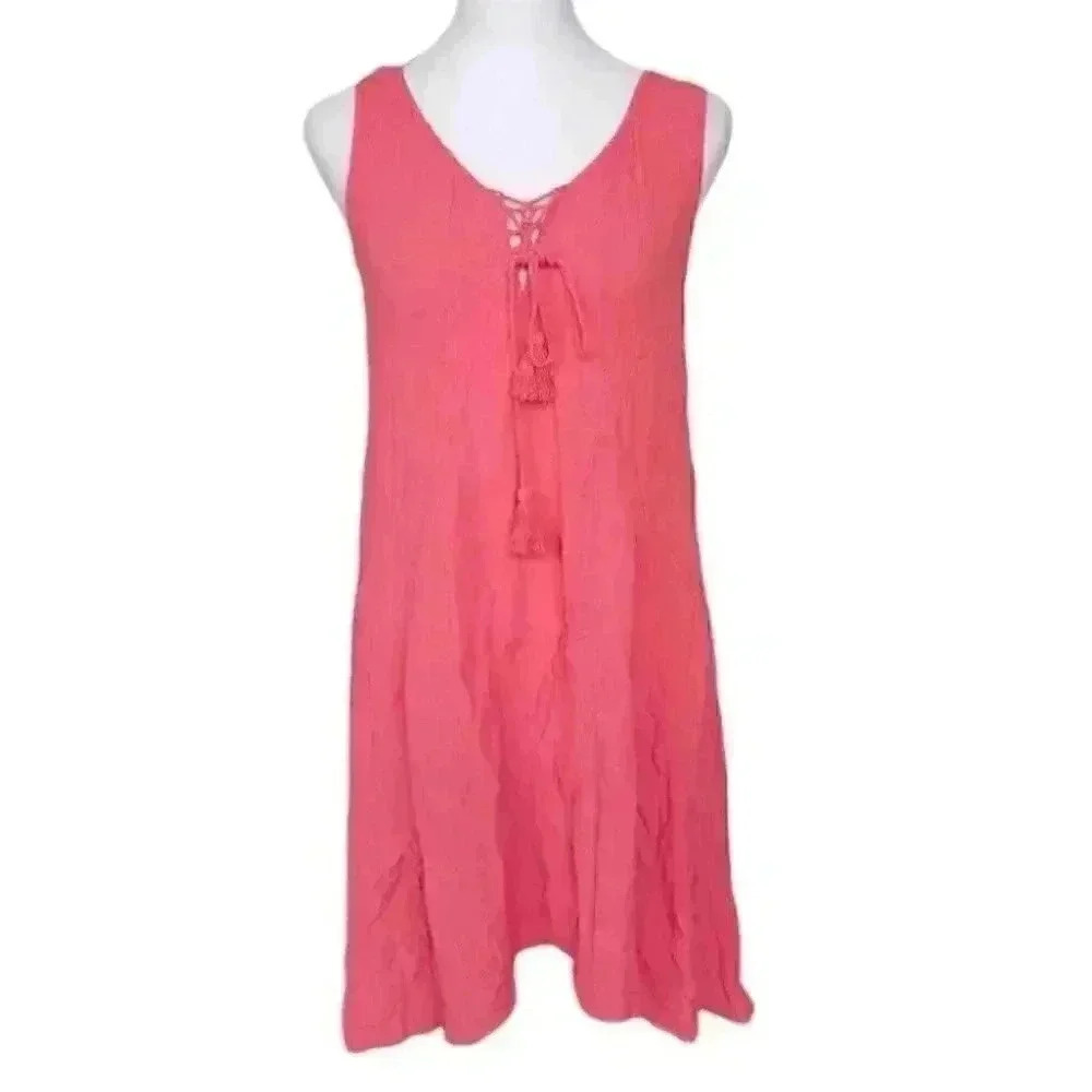 Paperdoll Asymmetrical Rayon Sleeveless Mini Dress